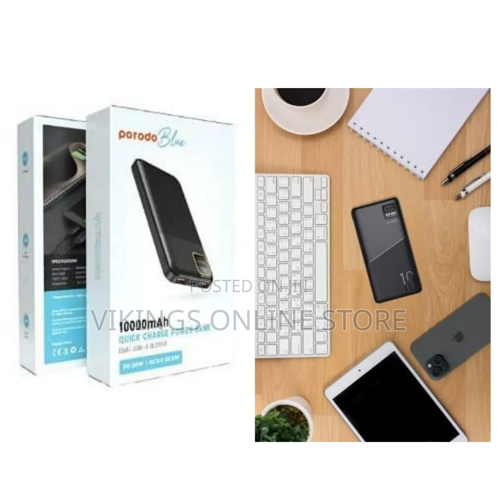 Porodo Blue PB053 Quick Charge Power Bank 10000 MAh, PD 20W Power