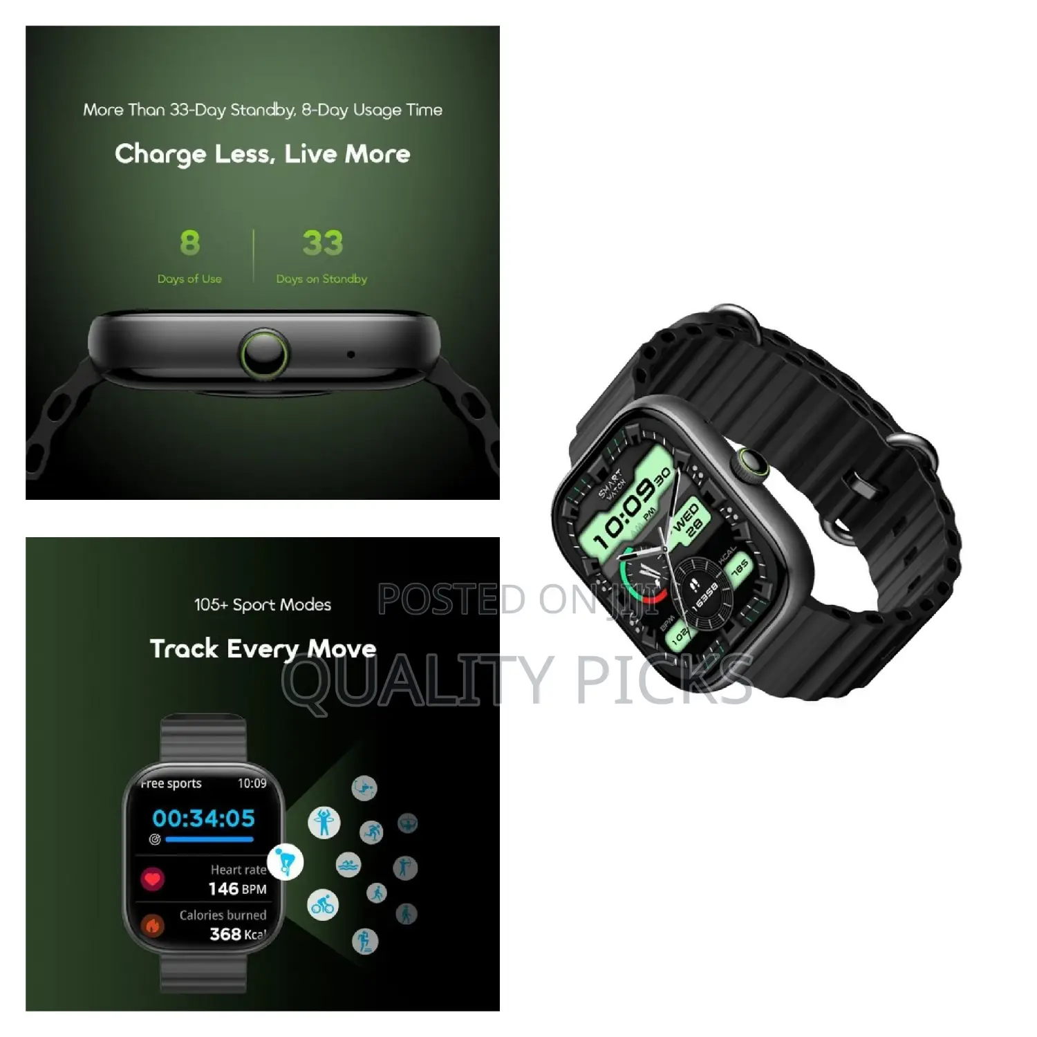 Oraimo Smartwatch Watch 6 OSW-807 Smart Watch 2.04" TFT Screen