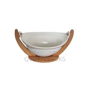 Swinging Ship-Shaped Fruit Basket White Porcelain Drain Fruit Bowl