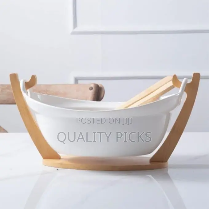 Swinging Ship-Shaped Fruit Basket White Porcelain Drain Fruit Bowl
