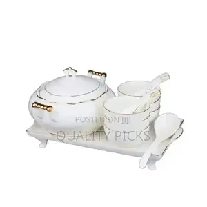 Ceramic Soup Set 15PC 6Bowls 1Large Pumpkin Dish With Lid