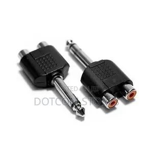 Pack of 2 Mono Plug 6.5mm Male to 2 RCA Female Audio Jack Converter