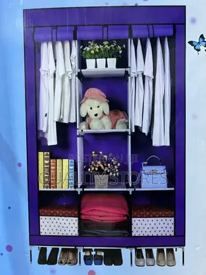 Three Column Wooden Frame Closet Maroon