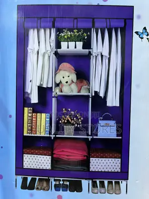 Three Column Wooden Frame Closet Maroon