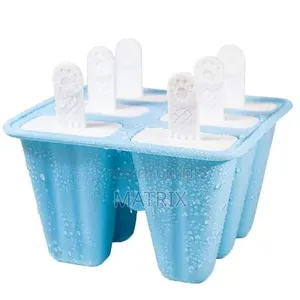 Silicone Popsicle 6 Mold, Reusable Ice Cream Maker