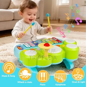 Electronic Xylophone With Game Drum