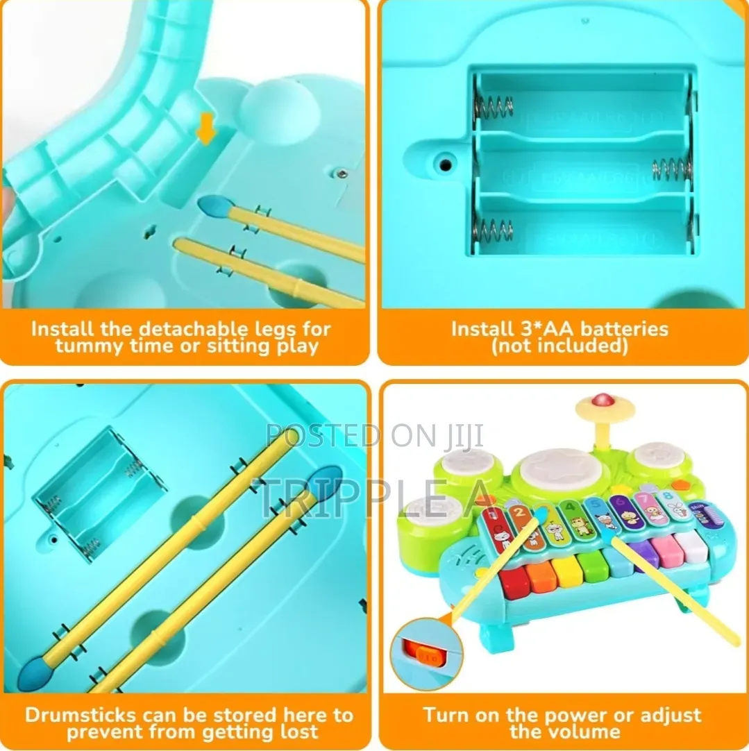 Electronic Xylophone With Game Drum