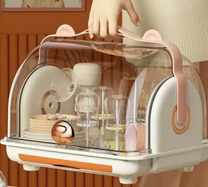 Potable Baby Bottle and Dish Drying Rack With Dust Cover