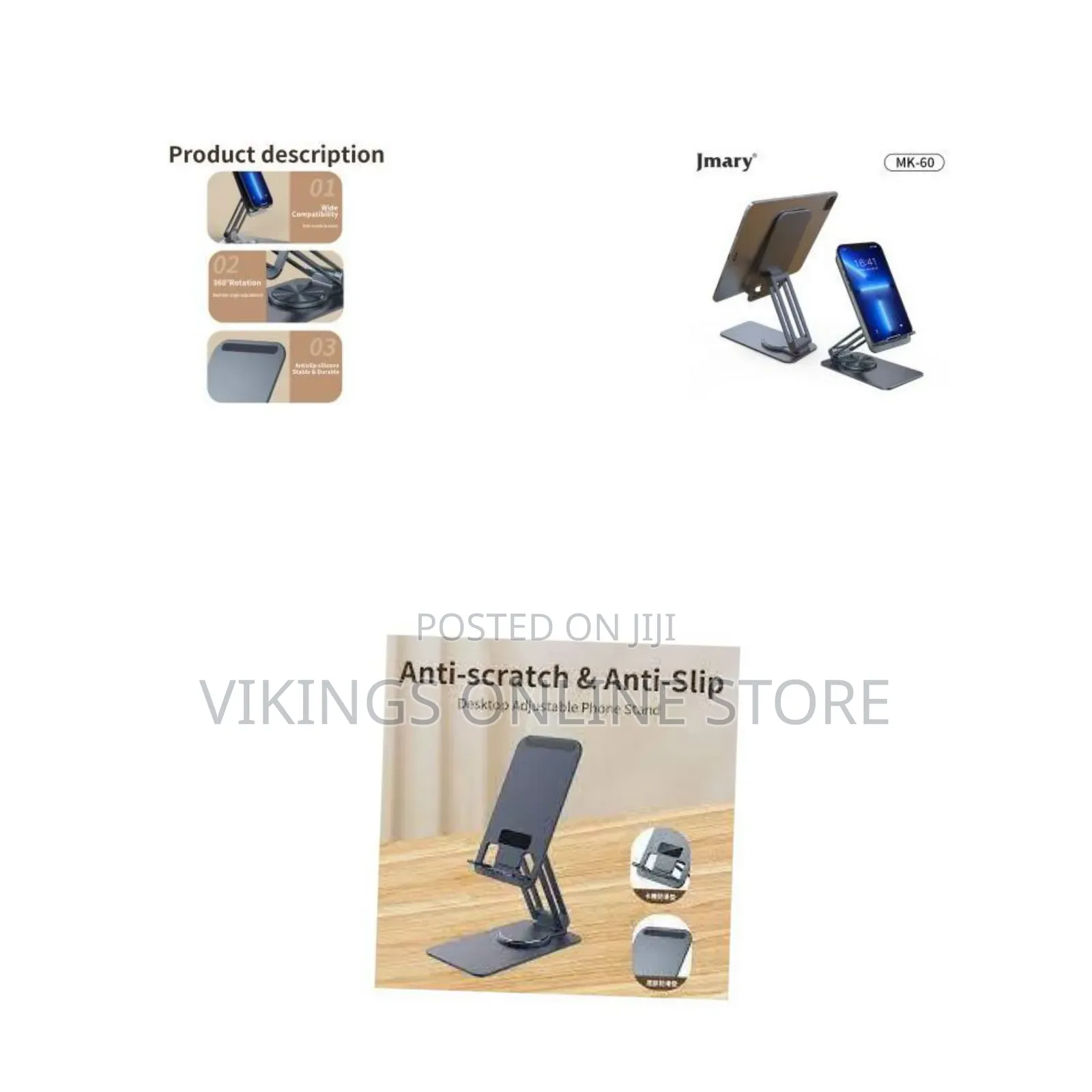 Jmary MK-60 Rotating Stable and Antiskid Wide Compatibility Foldable