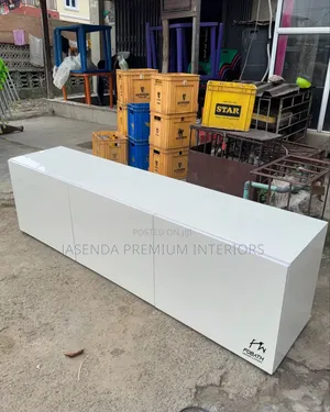 Low TV Stand White Minimalist | TV Table