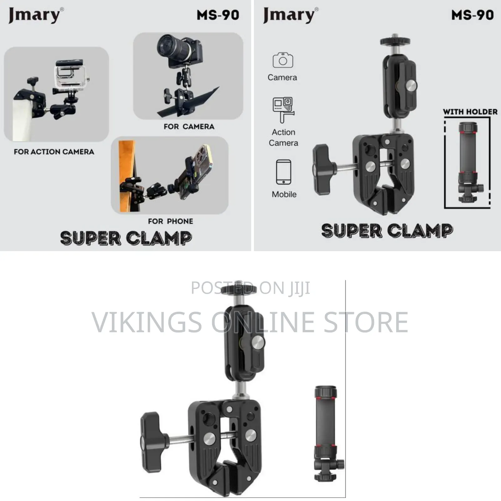 Jmary MS-90 for Action Cameras Super Clamp Mount Magic Arm Double