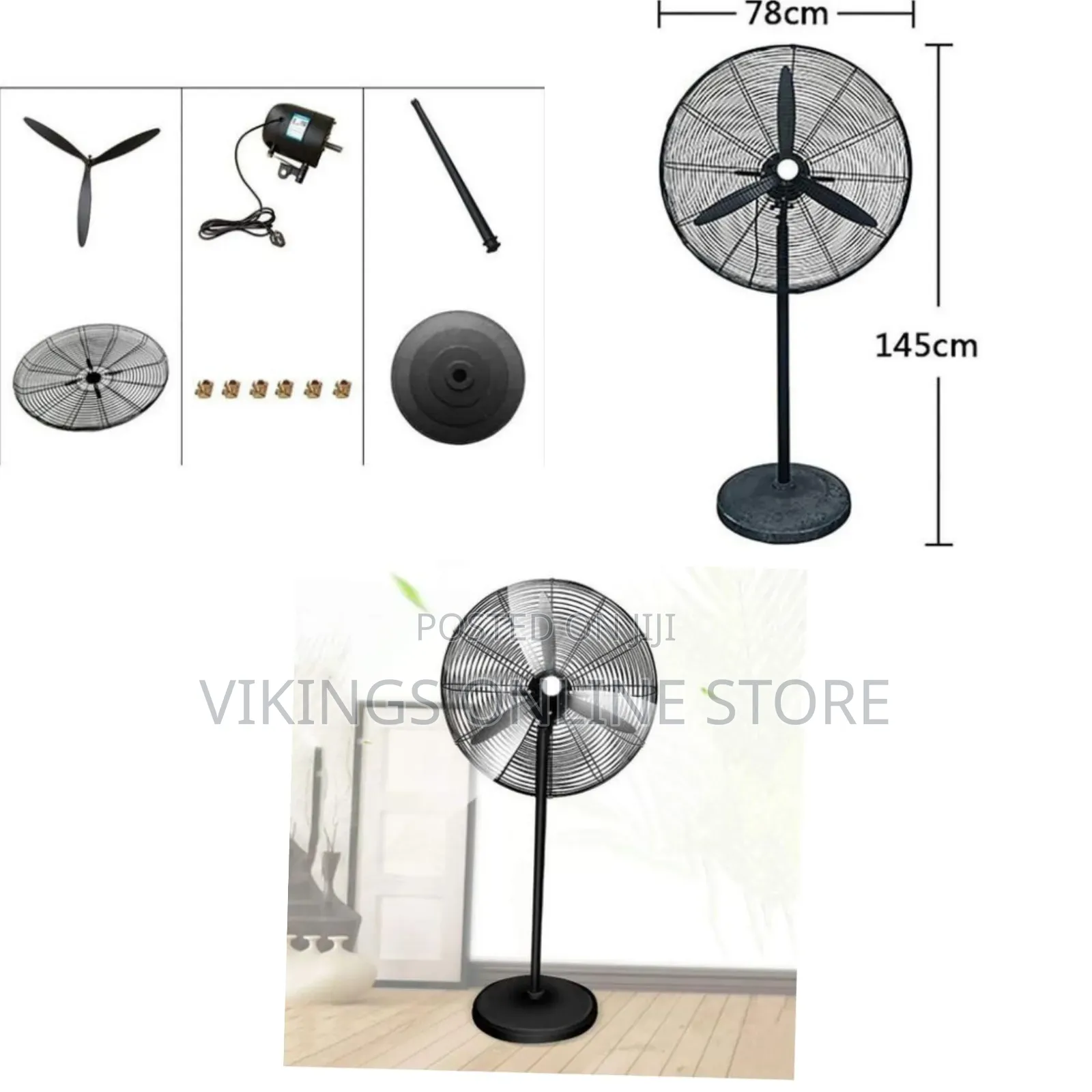 650mm/230w Copper Motor Industrial Electric Fan Factory Stand
