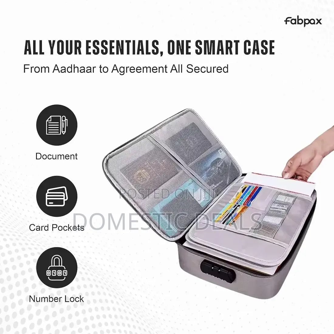 Lockable Document Organizer Bag for A4 Certificates Passport
