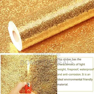 Oil Proof Kitchen Self-Adhesive Gold Foil Contact Paper