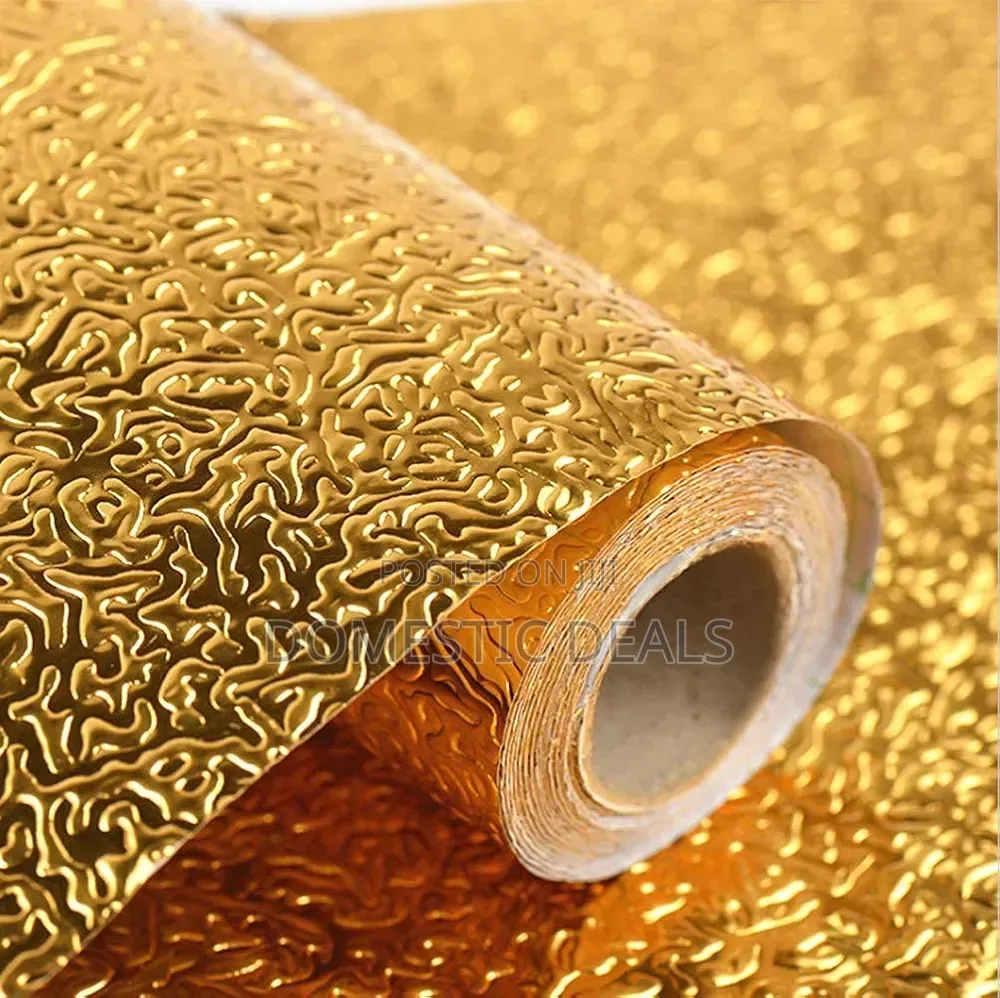 Oil Proof Kitchen Self-Adhesive Gold Foil Contact Paper