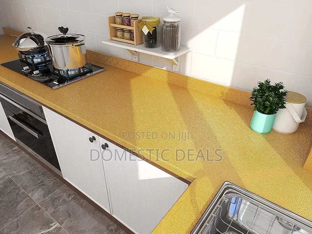 Oil Proof Kitchen Self-Adhesive Gold Foil Contact Paper