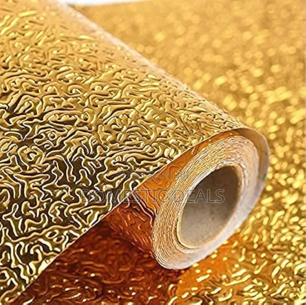 Oil Proof Kitchen Self-Adhesive Gold Foil Contact Paper