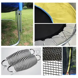 Trampoline With a Safety Enclosure Net and Access Ladder.