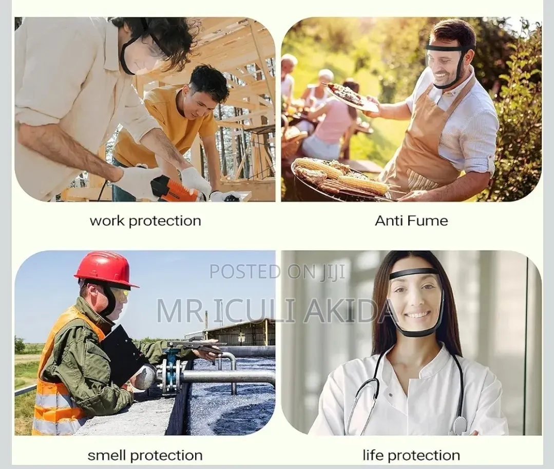 Anti-Fog Full-Face Protectiv Shield Mask WTH Clear Polycarbonate Visor