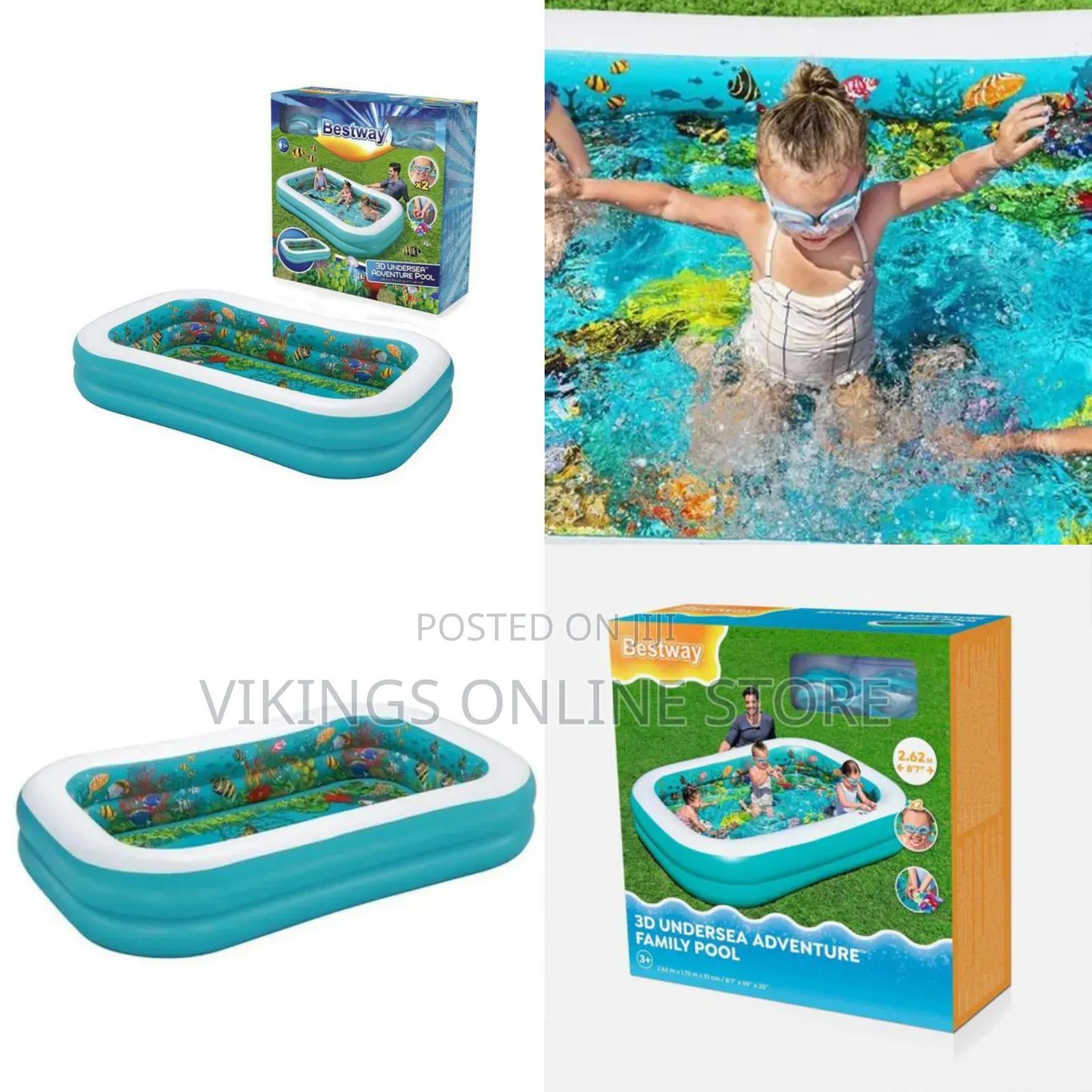 Rectangular Inflatable Dolphin 3D Family Undersea Adventure Paddling