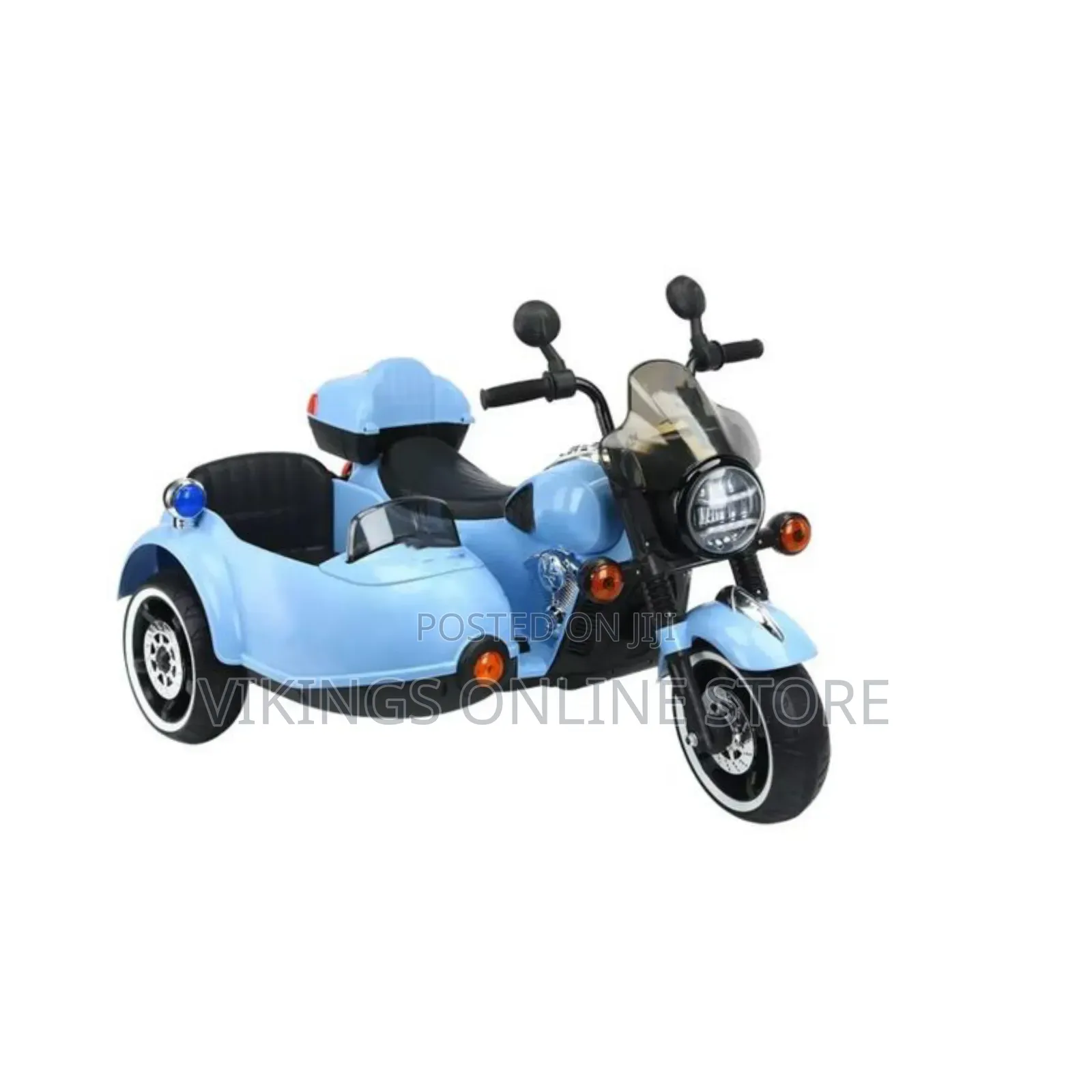 3-Wheeled Electric Motorcycle With Classic Sidecar for Kids Ride On