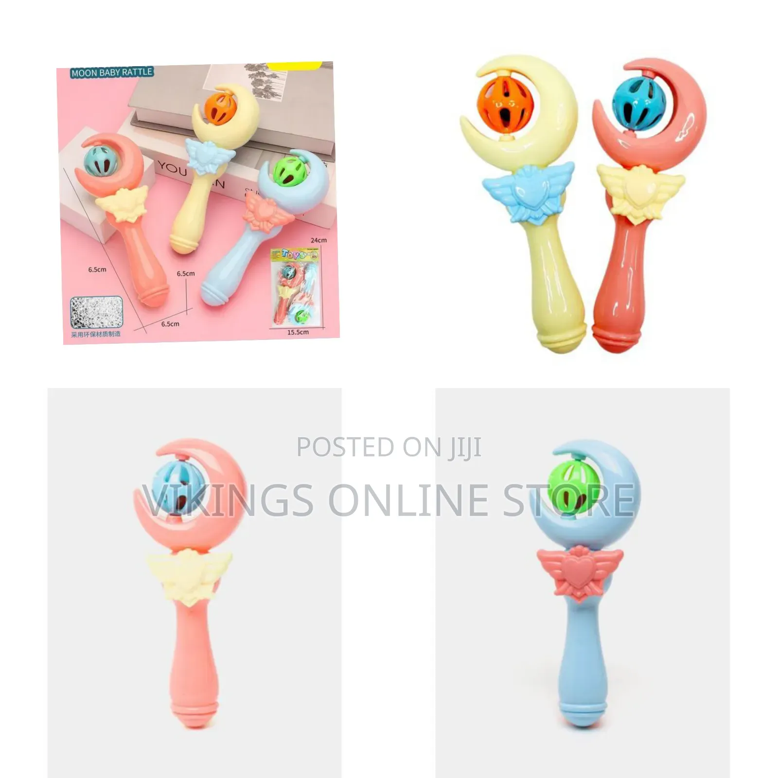 Baby 2-Piece Moon Candy Fun Music Ringing Set Non Toxic Plastic