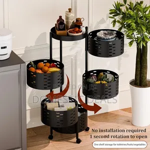 Rotating Storage Cart Trolley,Rotating Kitchen Storage