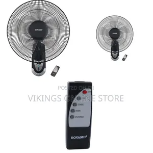 Sonashi 16 Inch Wall Fan With Remote Control Black SF-8007WR