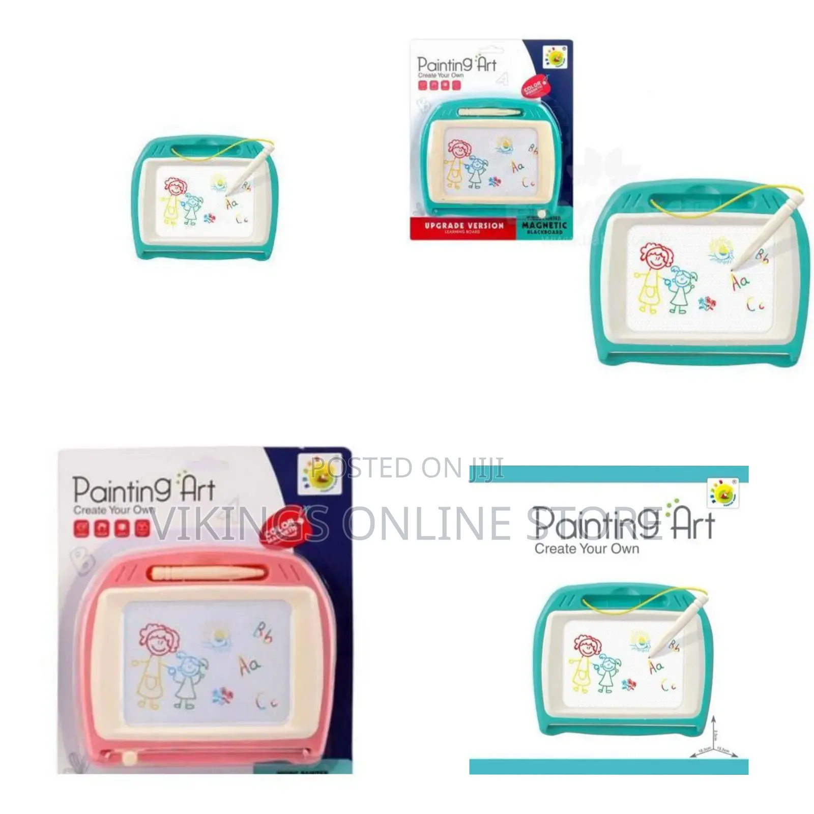 Large Magnetic Drawing Board - 4 Colors 16×13in Doodle Pad With 4