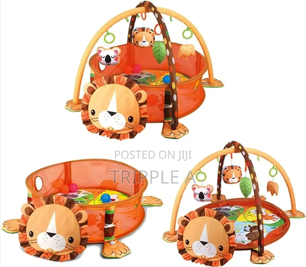 3 in 1 Cartoon Baby Infant Activity Gym Play Mat
