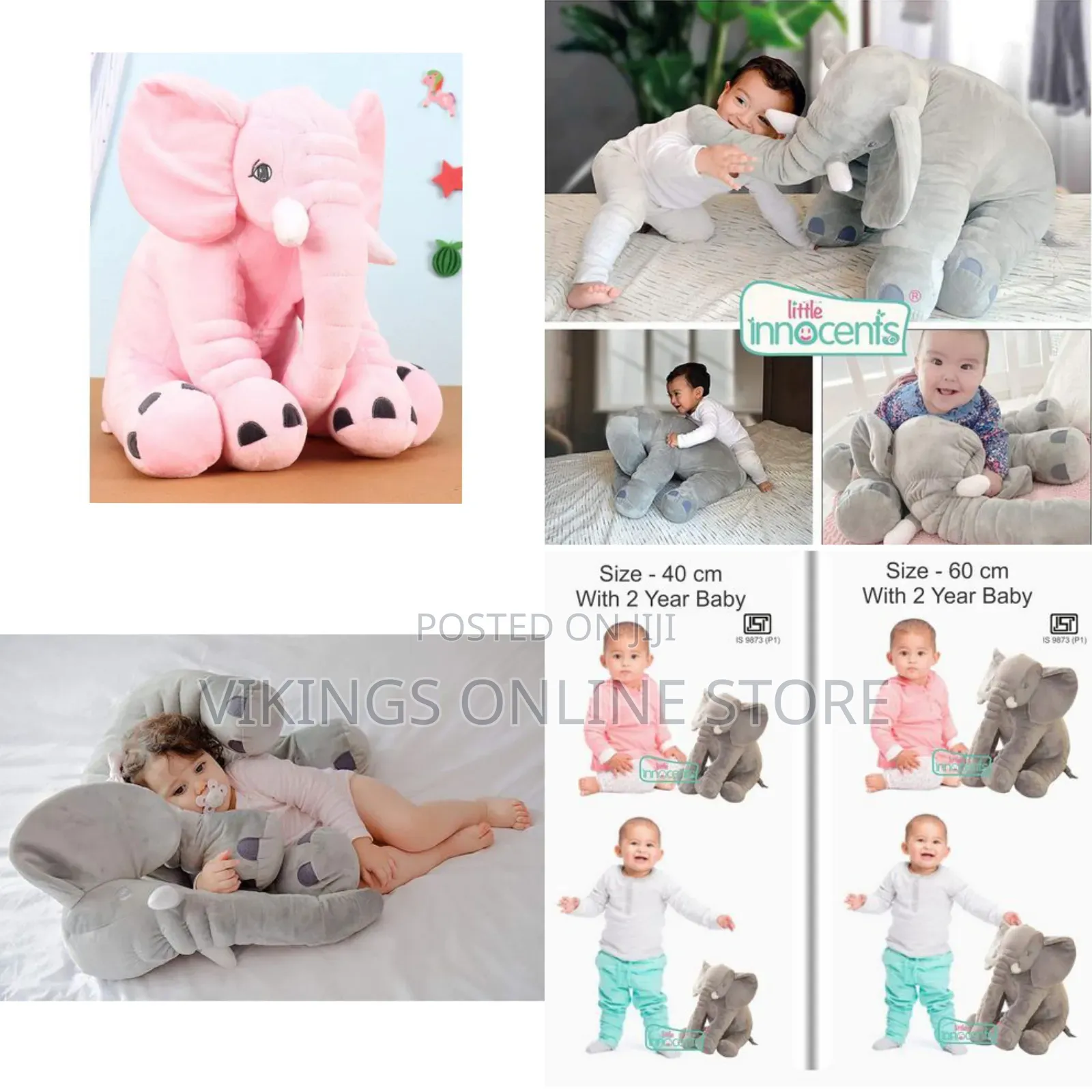Fibre Filled Stuffed Animal Elephant Baby Pillow With Ball Soft Toy
