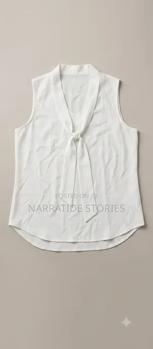 Women’s White Tie-Neck Sleeveless Blouse | Lightweight Chiffon Top