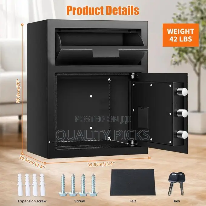 Anti-Theft Fireproof Depository Safe for Business With Drop Slot,