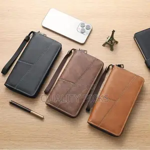 Bifold Casual Zippered Long Wallet 21x15cm, Large Zipper