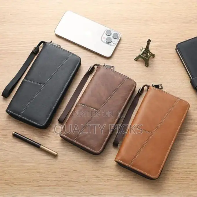 Bifold Casual Zippered Long Wallet 21x15cm, Large Zipper