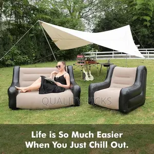 Inflatable Chair, PVC Flocking Blow Up Sofa Chair
