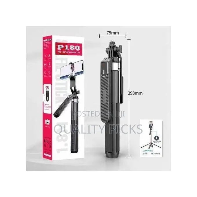 P180 Selfie Stick 67 Inch (170 Cm) for Mobile With Tripod Stand