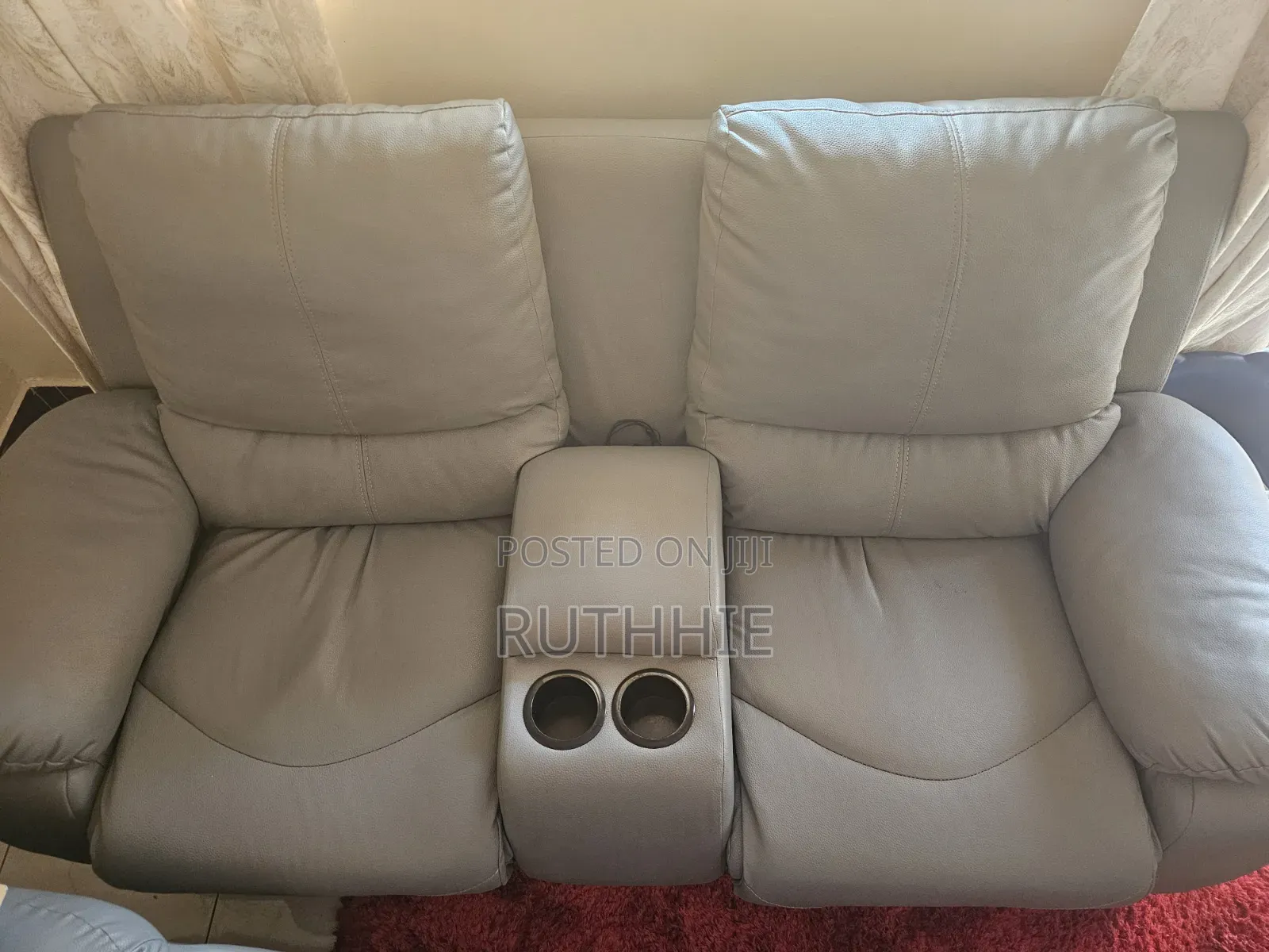 Uk Used HOMCOM Grey Faux Leather Recliner