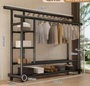 150kg Double-Pole Clothes Rack Household Clothes Rails- Hanger 