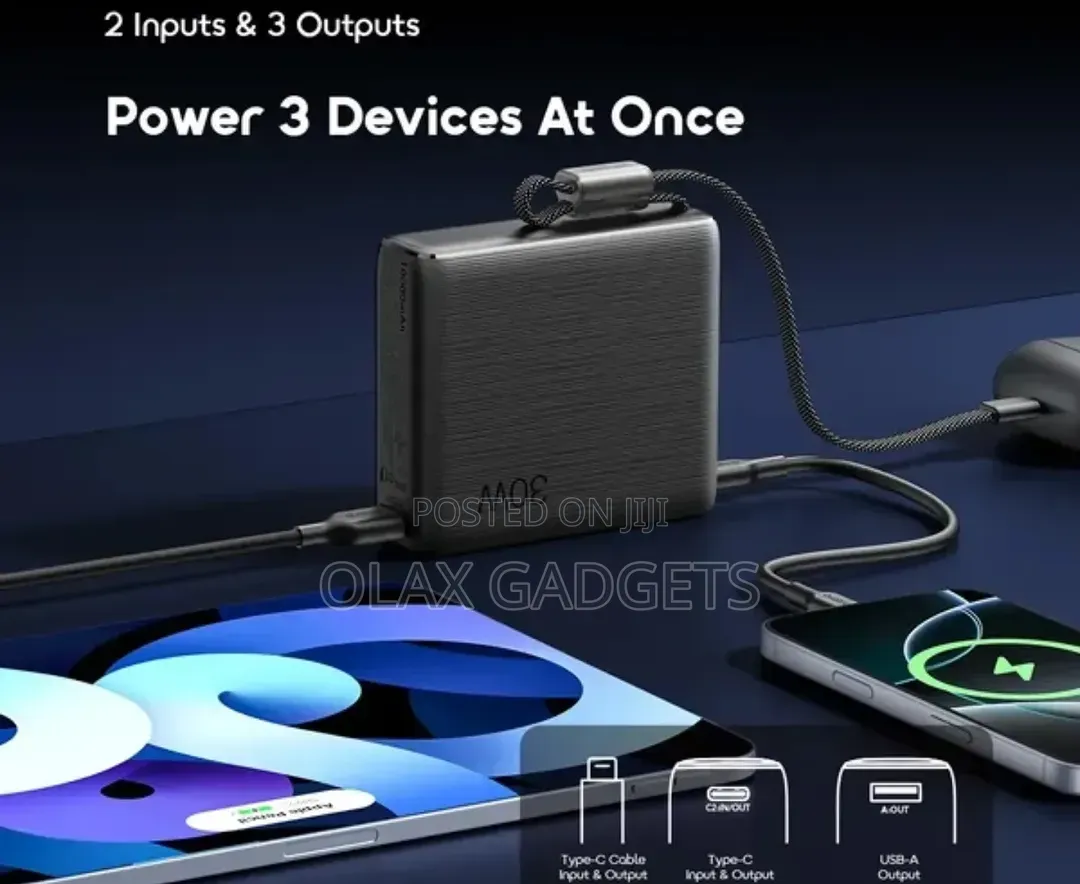Oraimo PowerNova L21 20000mAh 30W Fast Charge PowerBank Built-in Cable