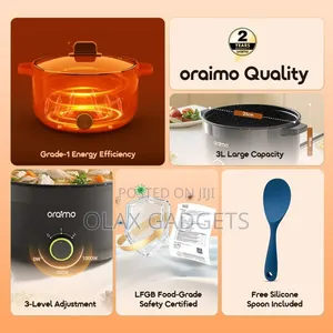 Oraimo MultiPot OHP-261A 3L Electric Cooker 1000W Non-Stick Hot Pot