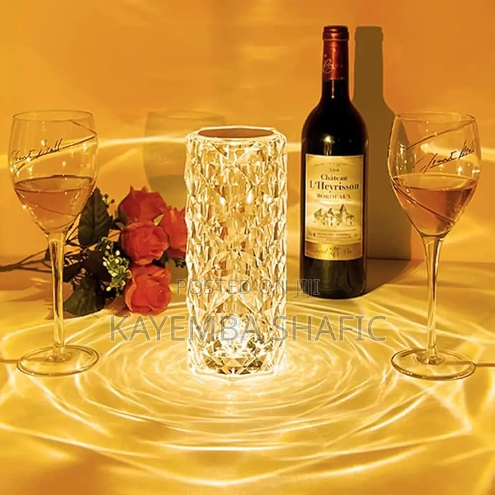 Rechargeable Crystal Rose Diamond LED Table Lamp With Remote