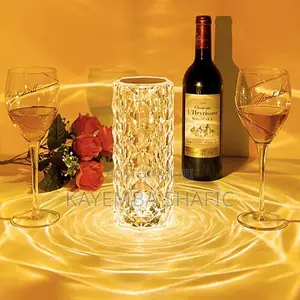 Rechargeable Crystal Rose Diamond LED Table Lamp With Remote