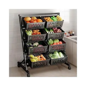 4-Tier Mobile Fruit and Vegetable Storage Rack