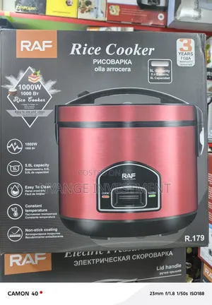 RAF Rice Cooker (Model R.179) With a 5.0L Capacity and 1000W Power.