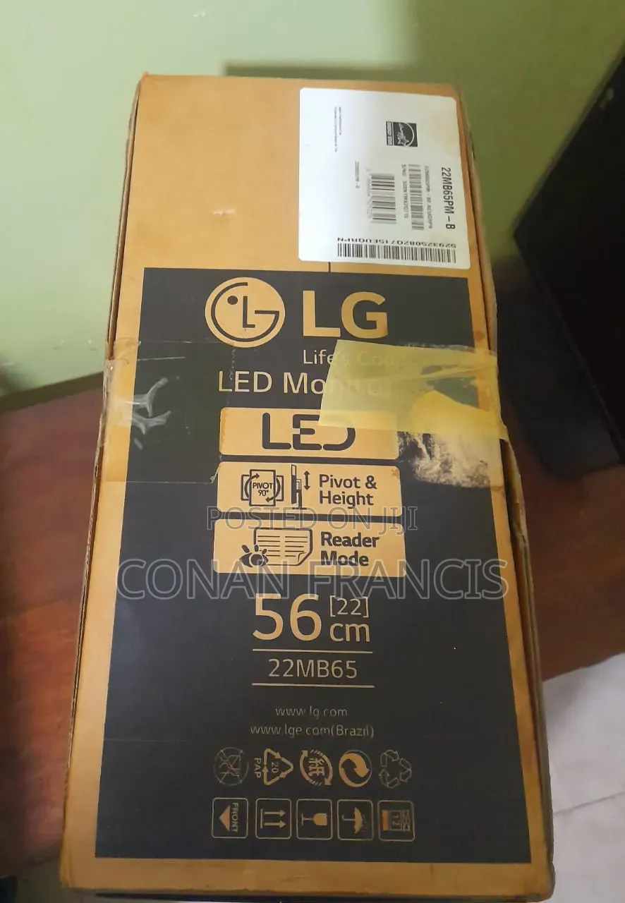 Brand New LG 22" Full HD LED Monitor (22mb65pm-B) – Height Adjustable