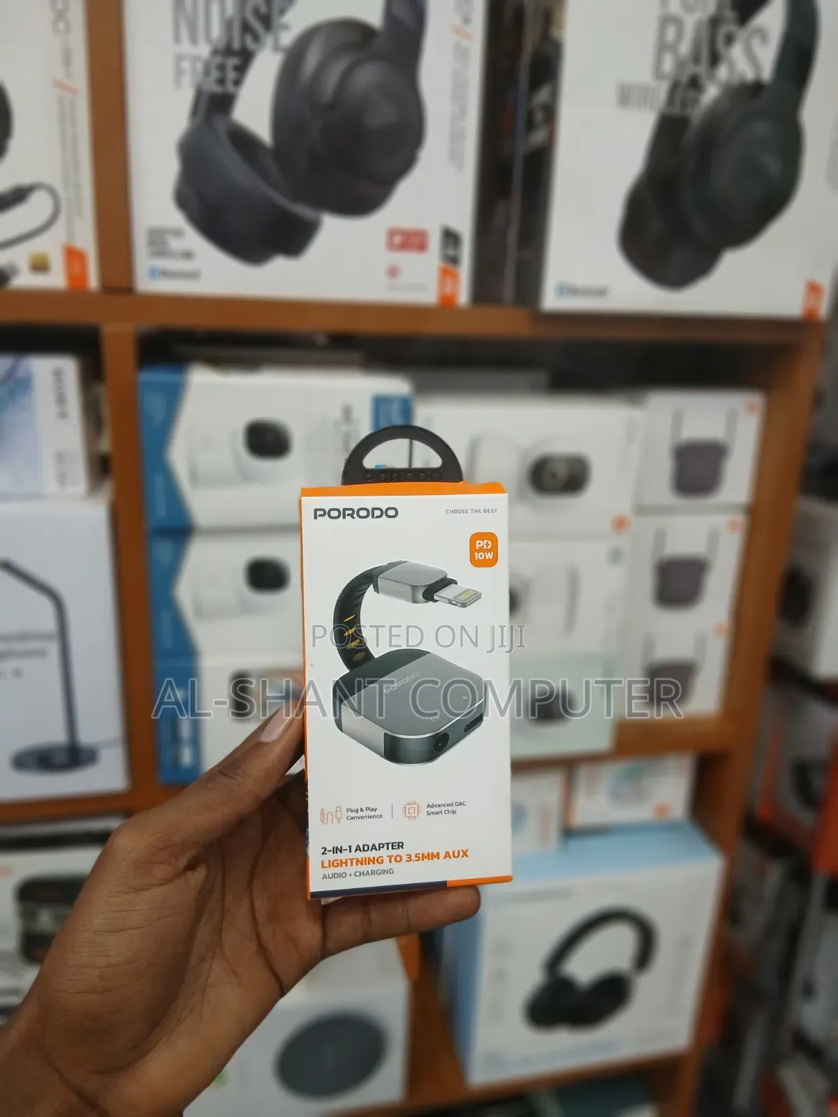 Porodo 2in1 Lightening and AUX Adapter