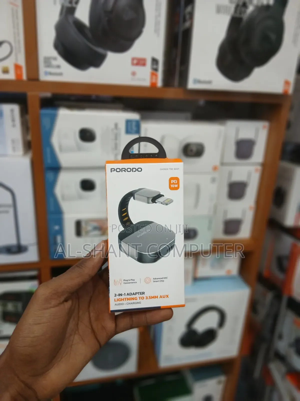 Porodo 2in1 Lightening and AUX Adapter