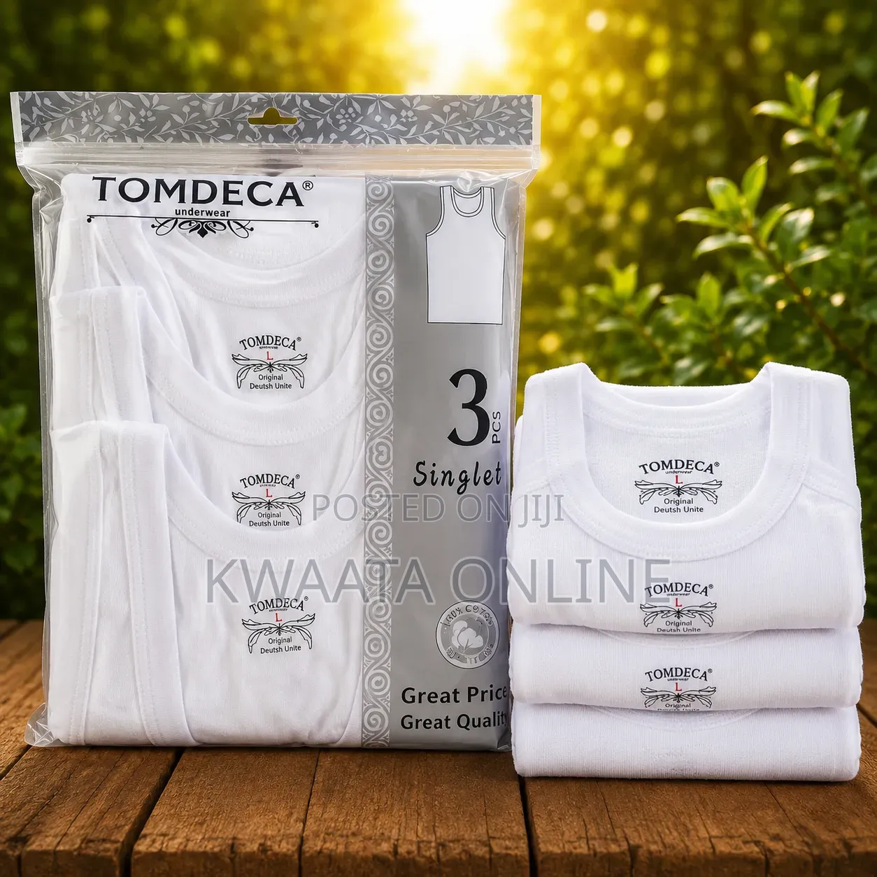 TOMDECA Vests Men's White Cotton Singlets (3 Pieces) – Premium Soft