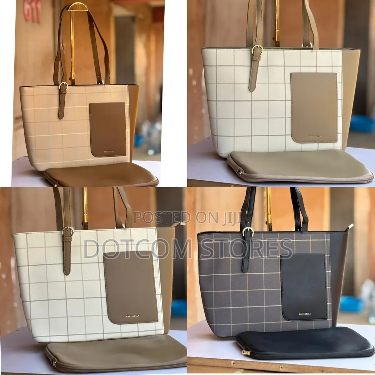 2 in 1 Chrisbella Faux Leather Laptop Bag Set